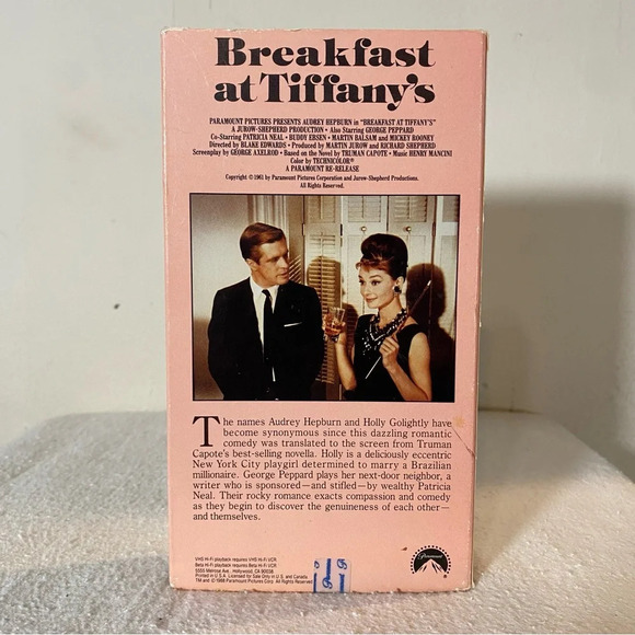 Vintage Collectible Breakfast at Tiffany's Audrey Helpburn VHS Tape Pink Cover - Picture 6 of 14